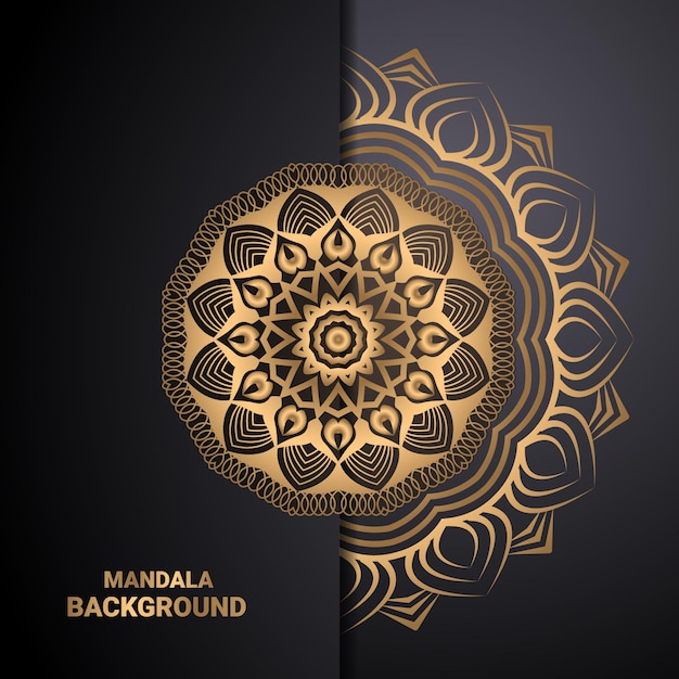 luxury ornamental mandala design background in gold color