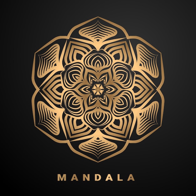 Sfondo di design di lusso mandala ornamentale in colore oro