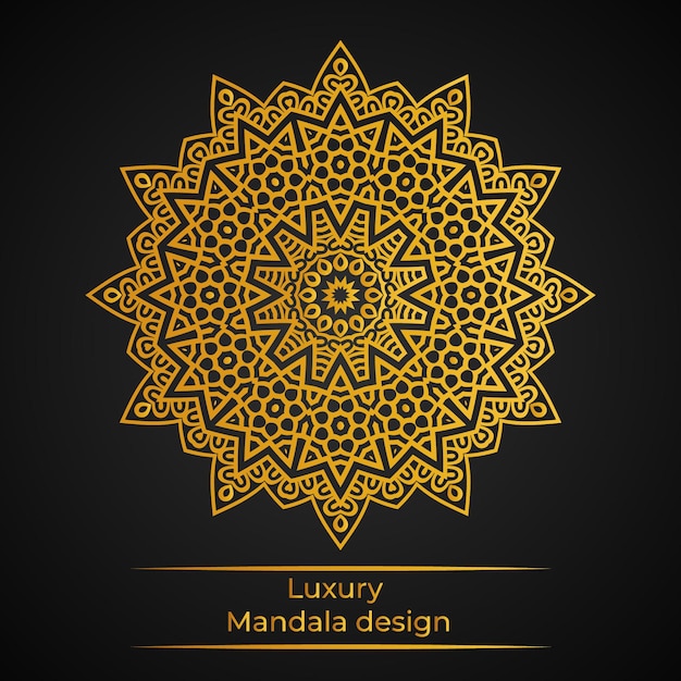 Sfondo di design di lusso mandala ornamentale in colore oro