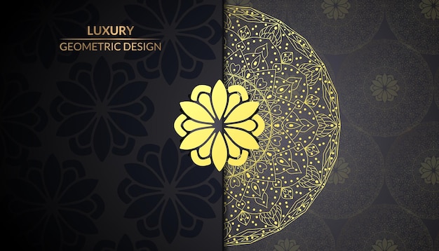 Sfondo di design di lusso mandala ornamentale in colore oro