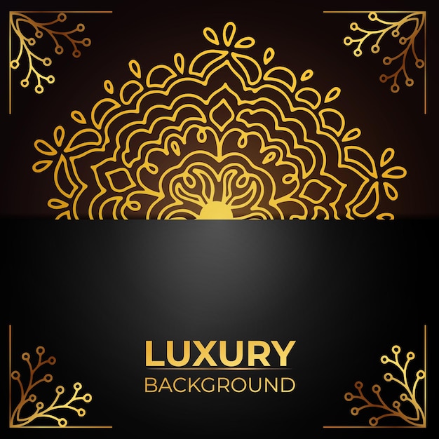 Vector luxury ornamental mandala design background in gold color