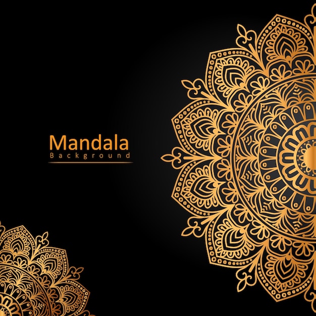 Luxury ornamental mandala design background in gold color