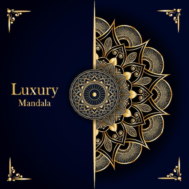 Luxury ornamental mandala design background in gold color