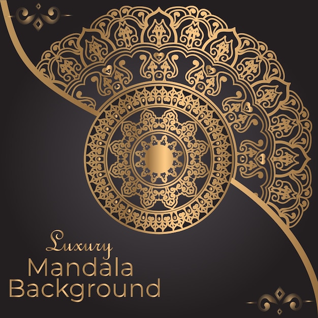 luxury ornamental mandala design background in gold color