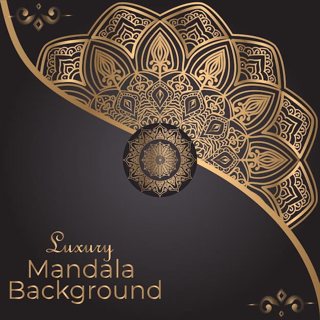 luxury ornamental mandala design background in gold color