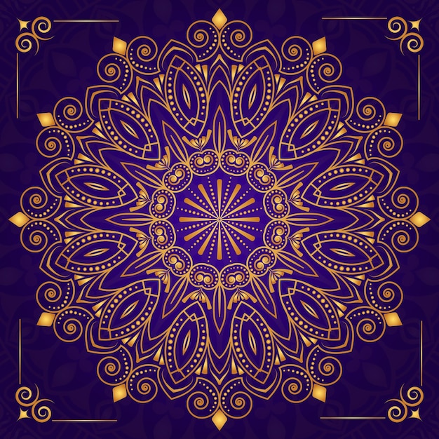 Luxury ornamental mandala design background in gold color