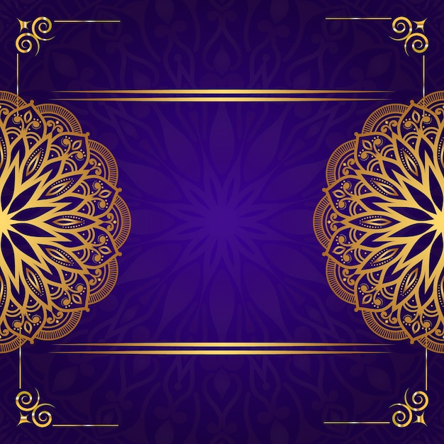 Luxury ornamental mandala design background in gold color