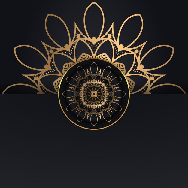 Vector luxury ornamental mandala design background in gold color