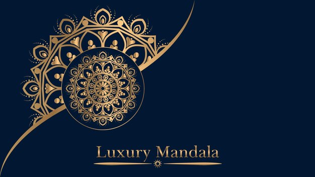 Sfondo di design di mandala ornamentale di lusso in colore oro