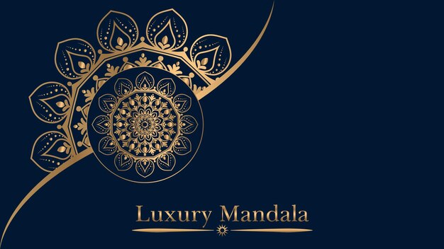 Vector luxury ornamental mandala design background in gold color