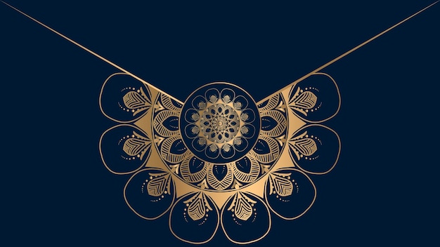 Vector luxury ornamental mandala design background in gold color