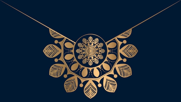 Sfondo di design di lusso mandala ornamentale in colore oro