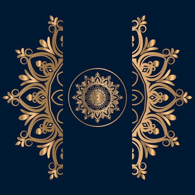 luxury ornamental mandala design background in gold color