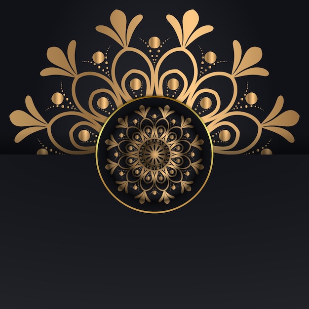Vettore sfondo di design di mandala ornamentale di lusso in colore oro