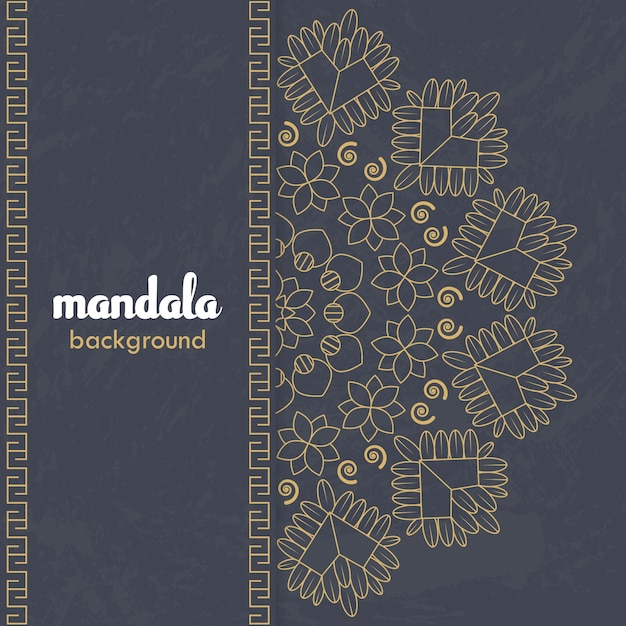 Sfondo di design di lusso mandala ornamentale in colore oro