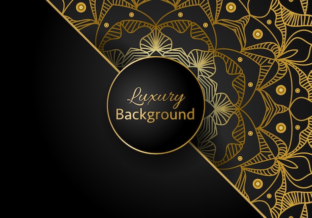 luxury ornamental mandala design background in gold color