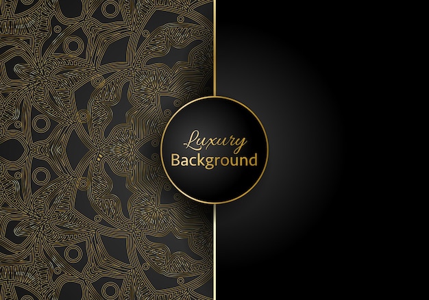 luxury ornamental mandala design background in gold color