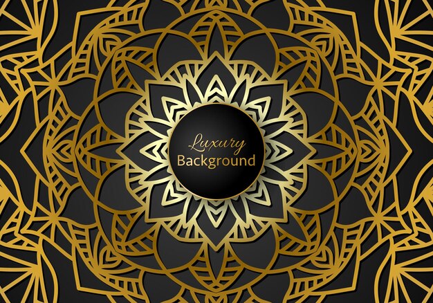 luxury ornamental mandala design background in gold color