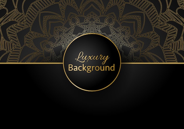 luxury ornamental mandala design background in gold color