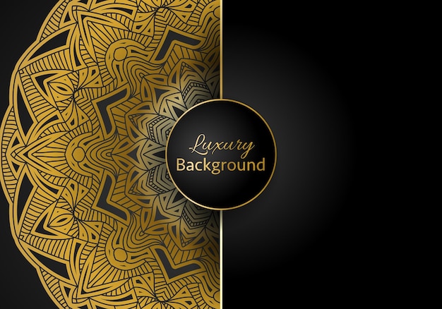 luxury ornamental mandala design background in gold color