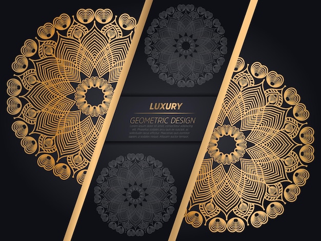 luxury ornamental mandala design background in gold color