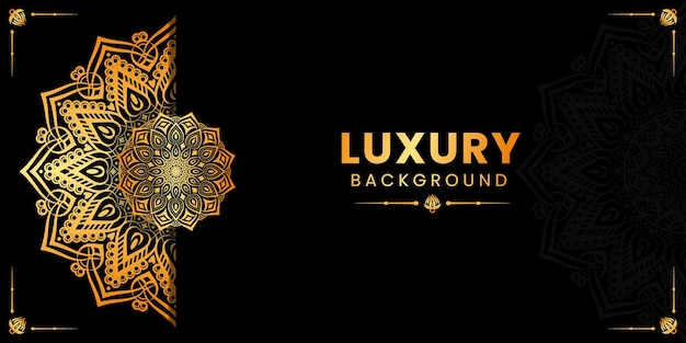 Luxury ornamental mandala design background in gold color