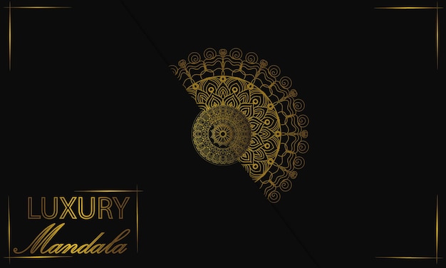 Luxury ornamental mandala design background in gold