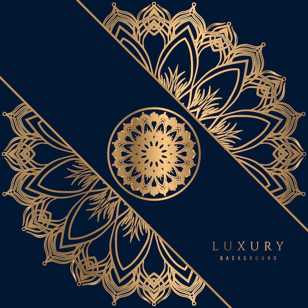 luxury ornamental mandala design background in gold