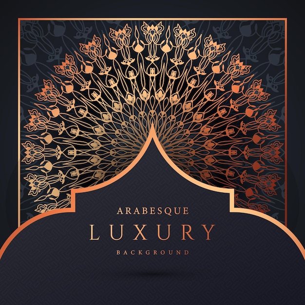 Luxury ornamental mandala design background in golden arabesque pattern vector Premium