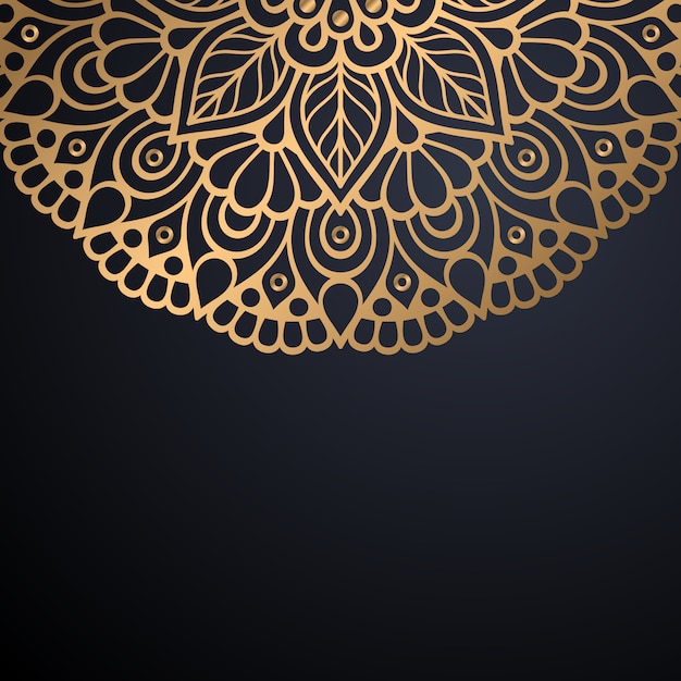 Роскошный декоративный фон дизайна мандалы в векторе золотого цвета