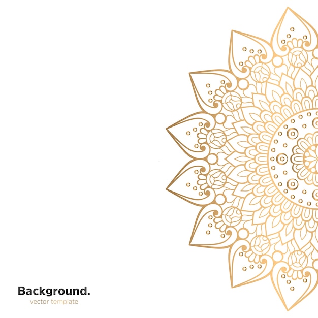골드 컬러의 럭셔리 장식 만다라 디자인 배경