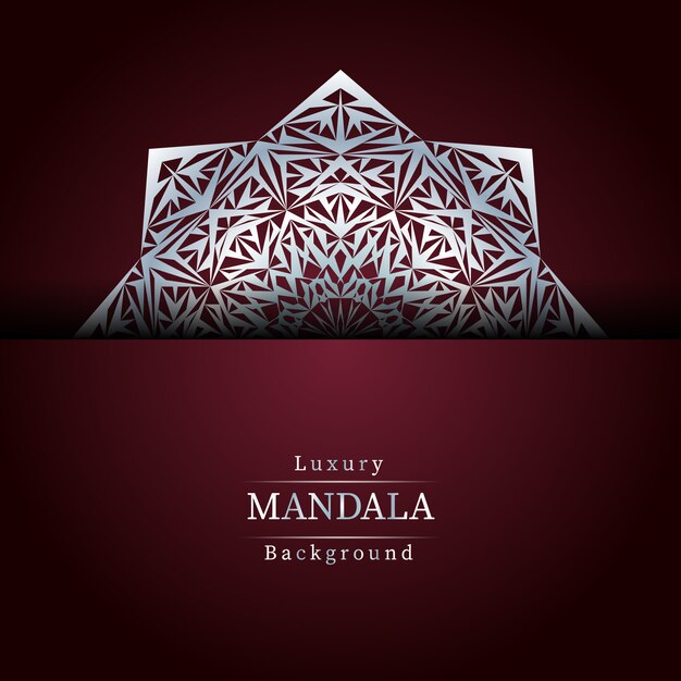 Luxury ornamental mandala design background in Silver color,  