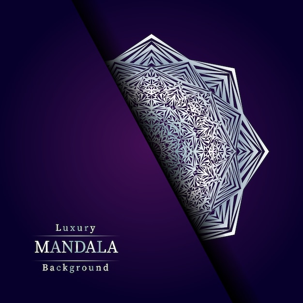 Luxury ornamental mandala design background in Silver color,  