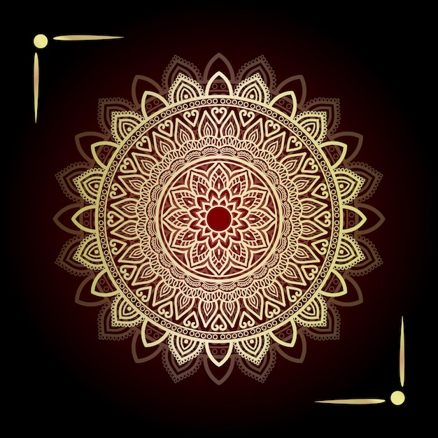 Luxury ornamental mandala design background with golden arabesque pattern vector