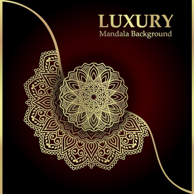 Luxury ornamental mandala design background with golden arabesque pattern vector