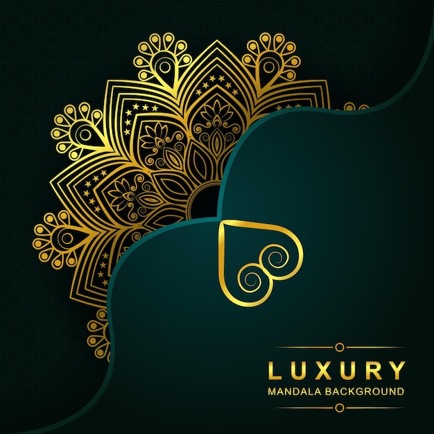 Vector luxury ornamental mandala design background with golden color