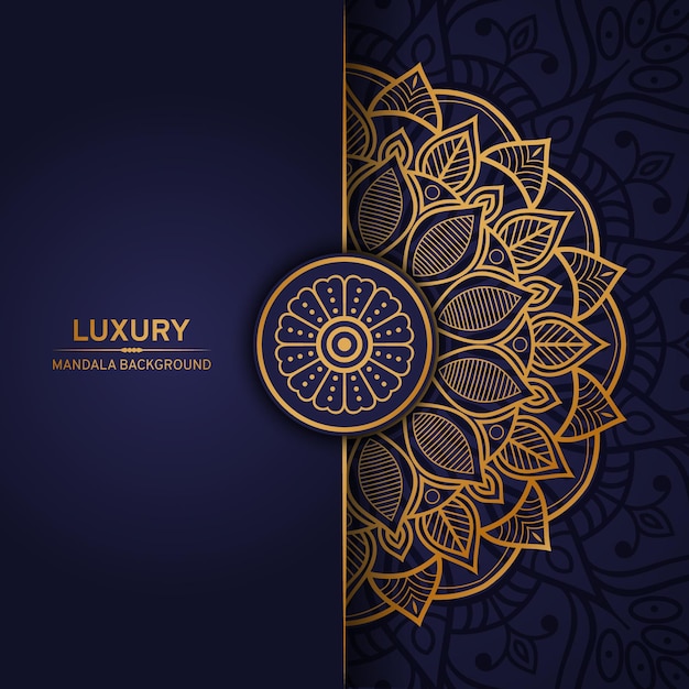 Luxury ornamental mandala design background with golden decoration
