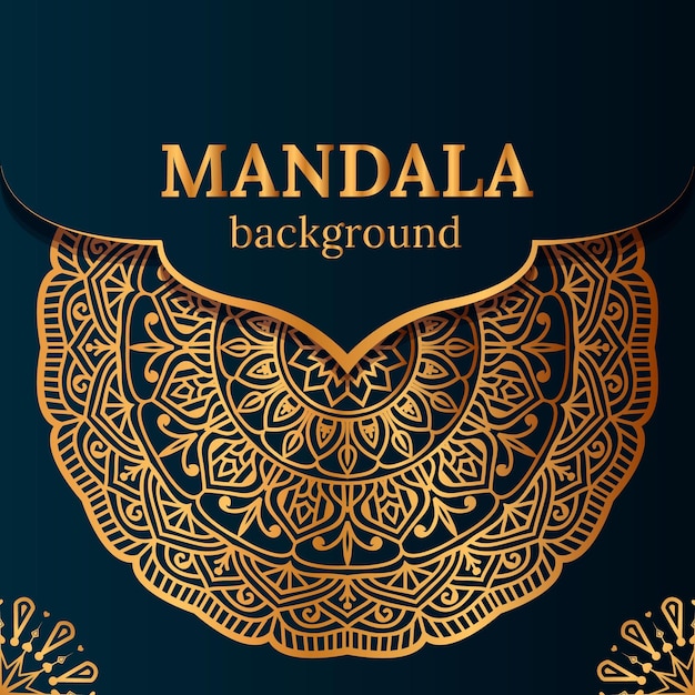 Luxury ornamental mandala design background with golden