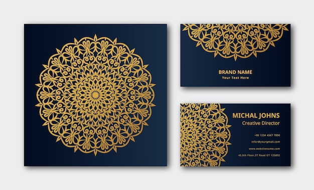 Luxury ornamental mandala design busines card  background