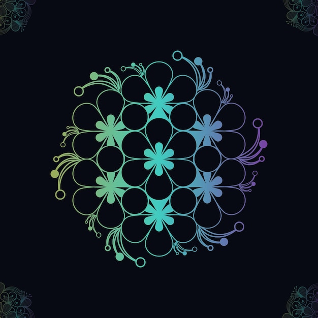 Luxury ornamental mandala design  in gradient colors