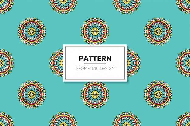 Luxury ornamental mandala design seamless pattern in gold color vector