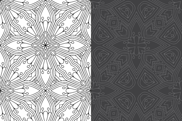 Luxury ornamental mandala design seamless pattern set.