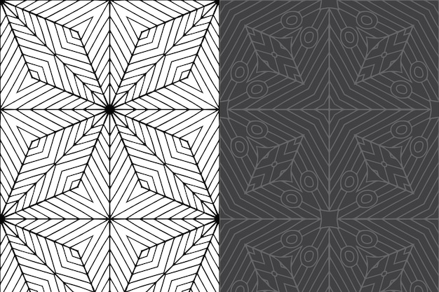 Luxury ornamental mandala design seamless pattern set.