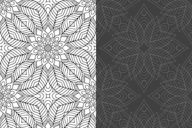 Luxury ornamental mandala design seamless pattern set.