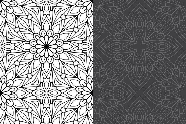 Luxury ornamental mandala design seamless pattern set.