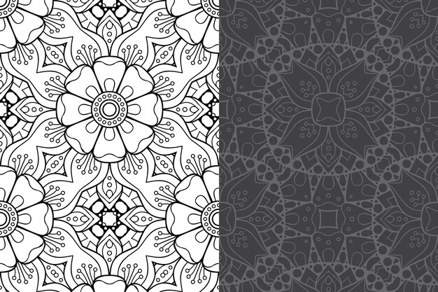 Luxury ornamental mandala design seamless pattern set.