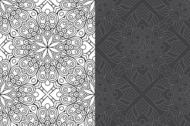 Luxury ornamental mandala design seamless pattern set.