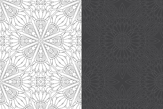 Luxury ornamental mandala design seamless pattern set.