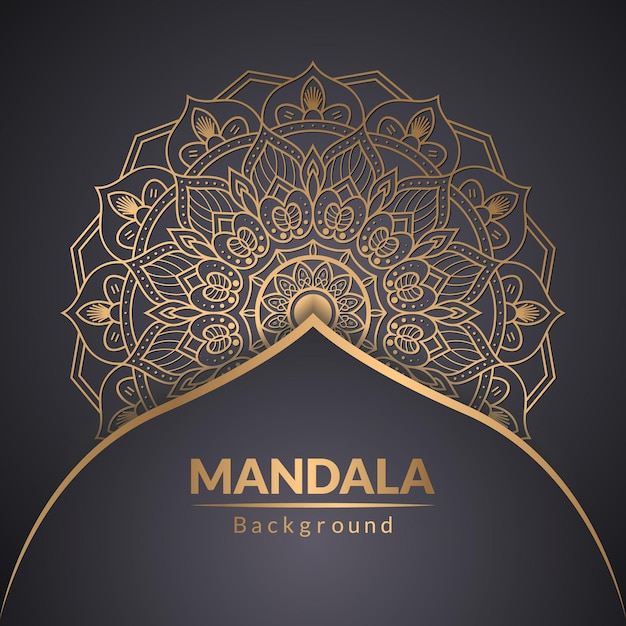 Design mandala ornamentale di lusso con modello vettoriale di colore dorato