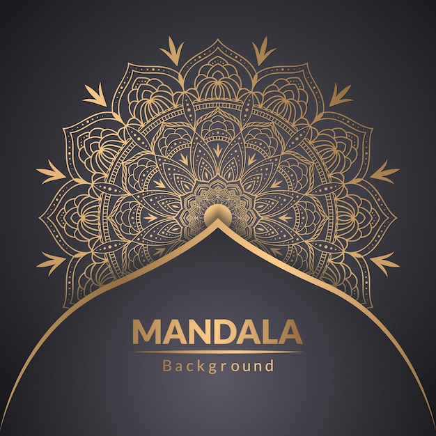 Luxury ornamental mandala design with golden color vector template